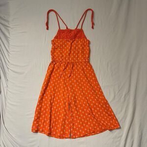 Old Navy Boho Jumpsuit Romper Girls S 6-7 Orange Tie Tank Strap Summer Casual